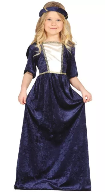 Girls Purple Renaissance Princess Fancy Dress Costume 3-4 years