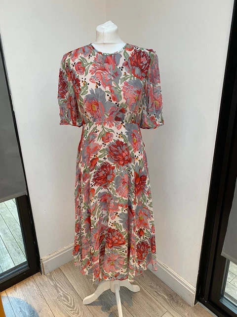 L.K. BENNETT DRESS Garland Brand New Size 10 100 Silk RRP