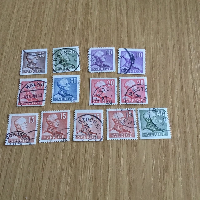 Briefmarken, Schweden , Gustaf  V. , Konvolut  , gestempelt,       AX1