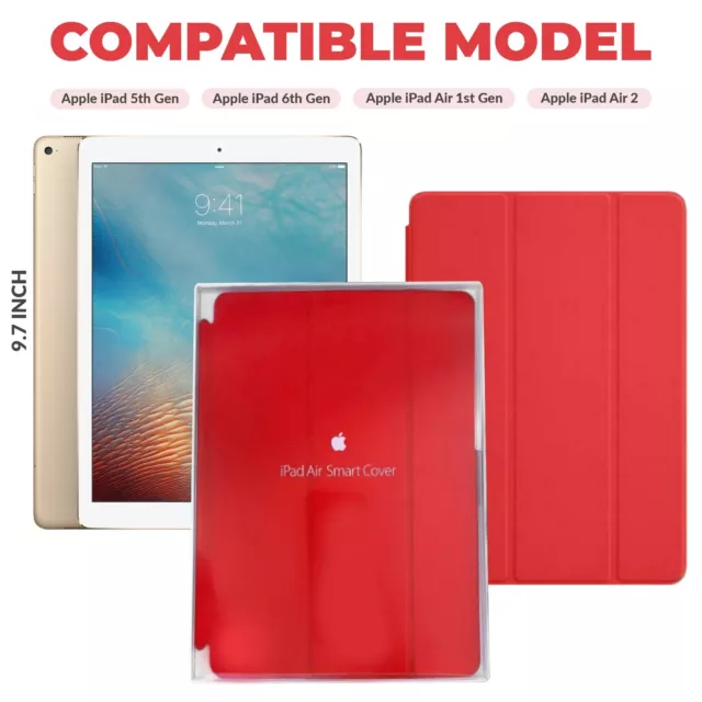 OEM Apple Smart Cover for iPad 9.7 inch 5th & 6th Gen and Air 1 & 2  Blue or Red 2