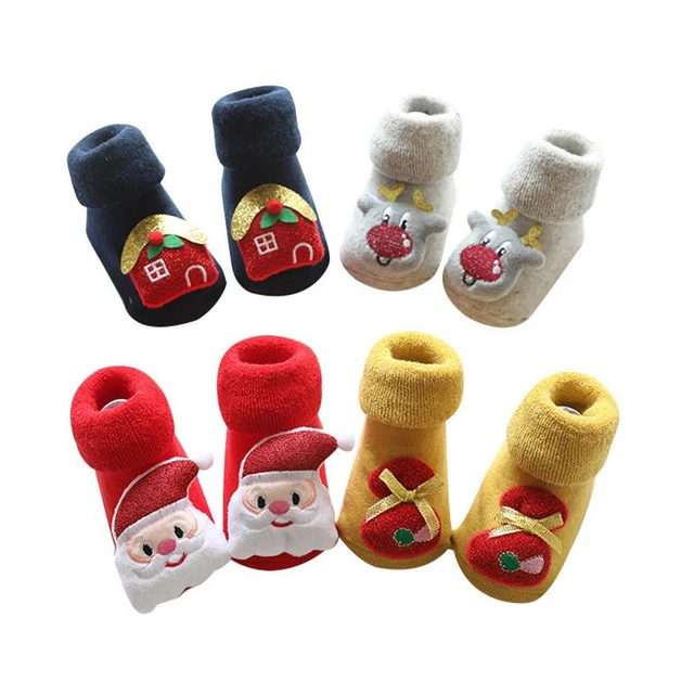 animato Addensato Calzino neonato Babbo Natale Calze da terra Calze asciugamano