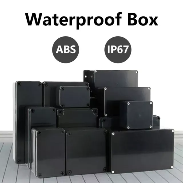 Waterproof Junction Box ABS Plastic Electronic Project Case Black Box  Housing