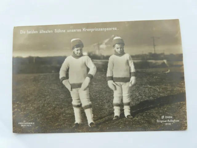 Postcard, German Royalty. Sons of the Royal Couple. Rear Dated 1914
