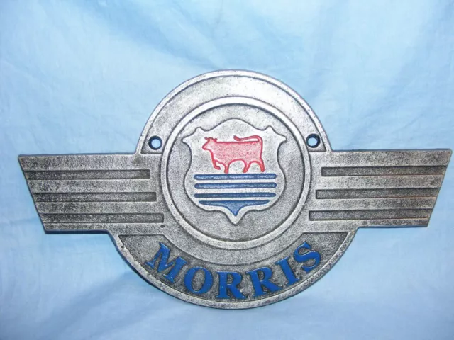Morris Sign Car Cast Iron Advertising Sign Garage Man Cave Logo Wall Sign