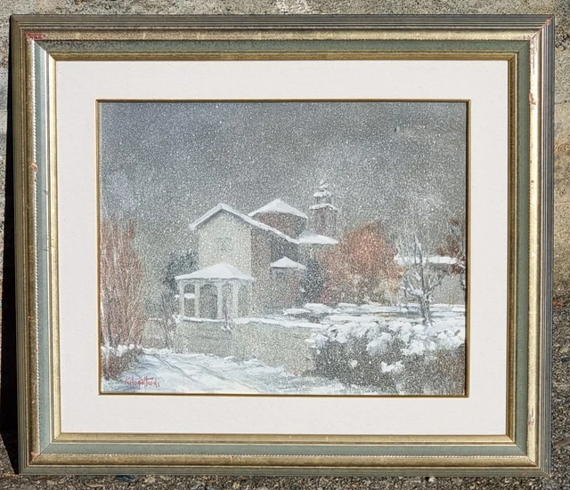 Carlo Gottardi  ( Cherasco CN 1941 - Cuneo  )Santuario Madonna degli Angeli neve