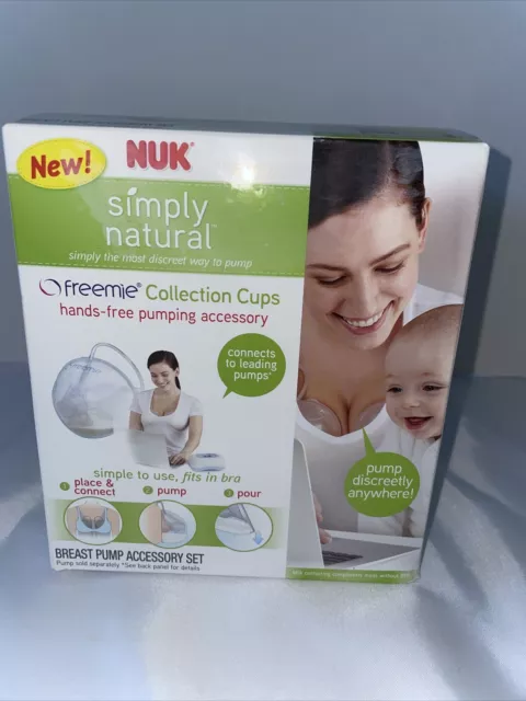 NUK Freemie Simply Natural Collection Cups Hands-Free Pumping Accessory NEW