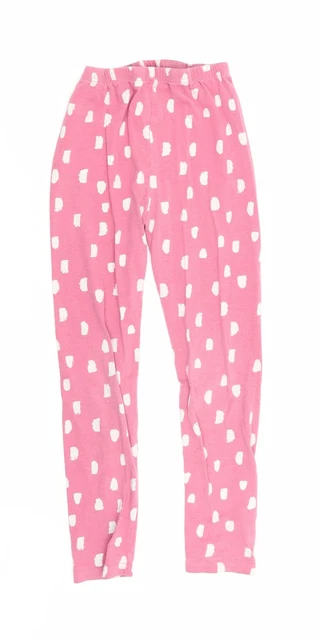 TU Girls Pink Geometric Polyester Jogger Trousers Size 8-9 Years  Regular  - leg