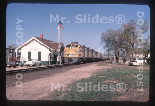 Duplicate Slide UP Union Pacific E9A 909 & 1 Passenger Action Byers CO