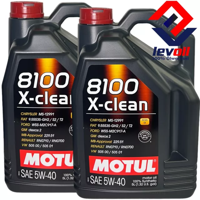 2x5 Liter MOTUL 8100 X-clean 5W-40 Motoröl Vollsynthetisch BMW LL-04 5W40 Opel