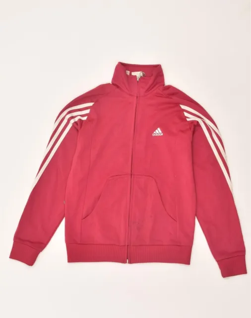 ADIDAS Girls Tracksuit Top Jacket 11-12 Years Pink Polyester AF67