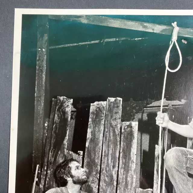 Vtg Photo - Western Cowboy Preparing For Hanging Scene Stage Show Theater 3