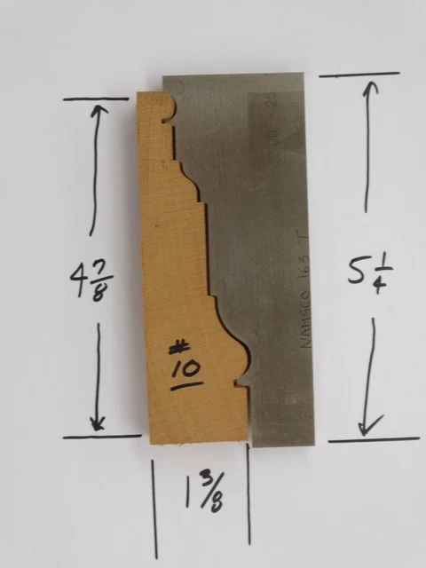 Shaper / Moulder Custom Corrugated Back /CB Knives For 1 3/8" x 4 7/8" Casing
