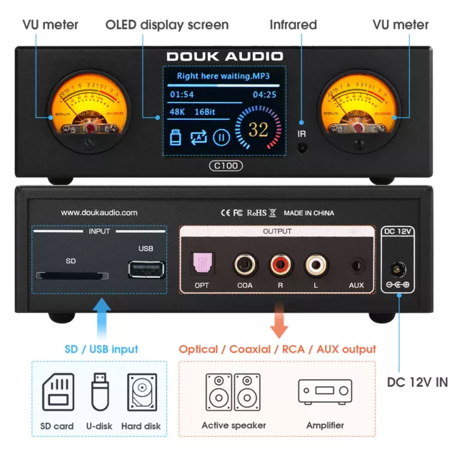 Digitaler Mediaplayer für USB-Laufwerke/SD-Karten,  Musik-Streamer-Player DSD256 2
