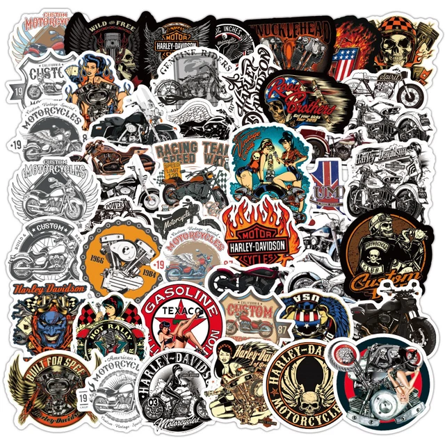 50pcs Motorcycle Rider Racing Stickers for Skateboard/Luggage/Laptop/Bike Helmet