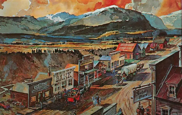 FAIRPLAY, Colorado CO   FRONT STREET SCENE~Otto Kuhler Painting  1959 Postcard