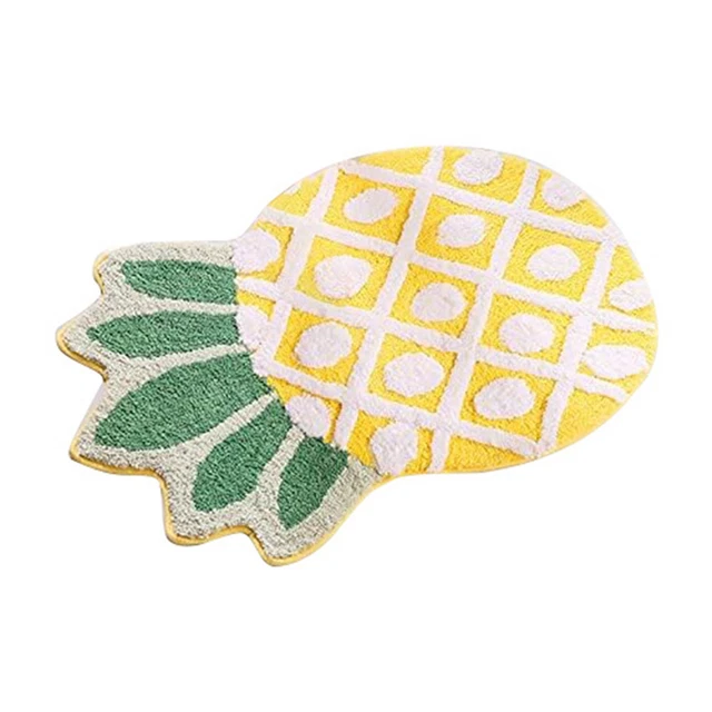 1 PCS Bath Rug for Kids Non-Slip Absorbent Bathroom Rugs Decorative Yellow E7B4