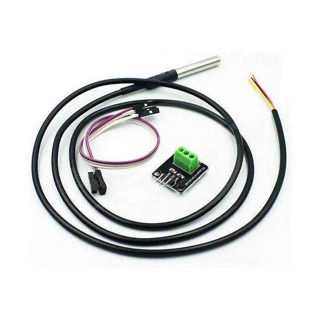 DIGITAL TEMPERATURE SENSOR Cable Module DS18B20 Steel Probe Terminal