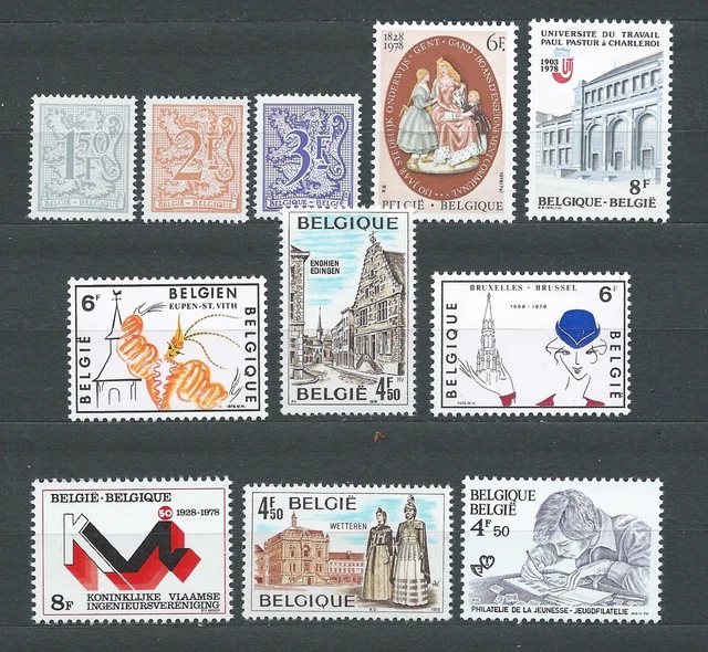 BELGIË BELGIQUE - 1978 YT 1897 à 1907 - TIMBRES NEUFS** MNH LUXE