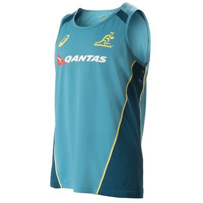 ASICS AUSTRALIE WALLABIES entraînement Rugby maillot de corps 2017 - DAUPHINELLE
