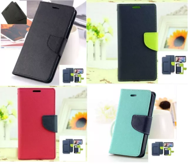 Cover UNIVERSALE per MEIZU M6 M711Q CUSTODIA LIBRO STAND portafoglio eco pelle