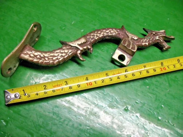 Dragon  Coat Hook Brace Support Nickel Plated Cast  Brass  Very Early