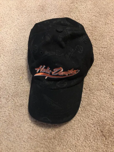 Harley Davidson Black Official Velcro Back Baseball Hat Cap