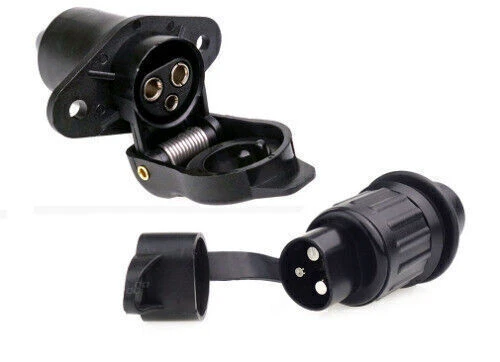 Steckdose mit Stecker 3 polig 12V 24V Traktor LKW Landmaschinen Seilwinde ForstT