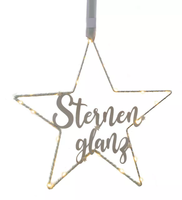 LED Stern Silhouette - 40 cm - Weihnachts Winter Stern Fenster Wand Deko Timer