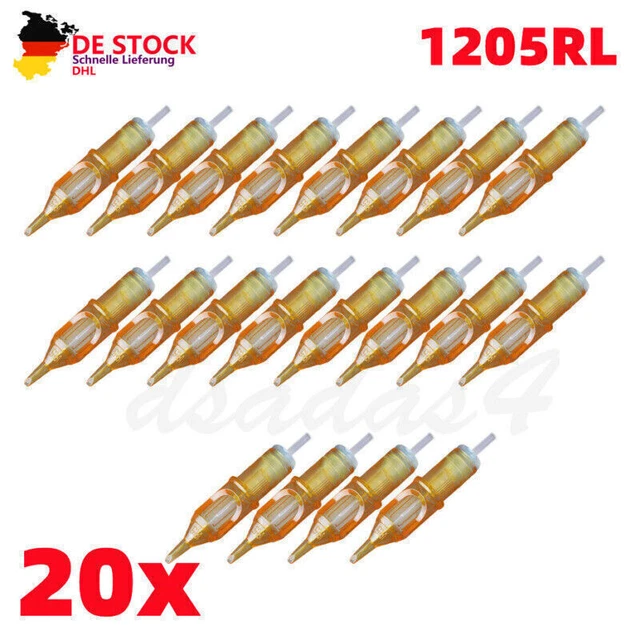 20 Stück Professionelle Einweg Standard Tattoo Make up Nadelpatronen 1205RL P2M1