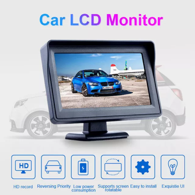 4.3" Car Rear View System Backup Reverse Camera Night Vision TFT LCD Monitor US 2