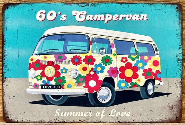 Bus VW Metal Wall Sign 12" x 8"
