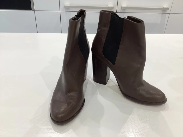BANANA REPUBLIC CHOCOLATE brown leather chelsea ankle boots size 8 UK 10 US 16 13 PicClick UK