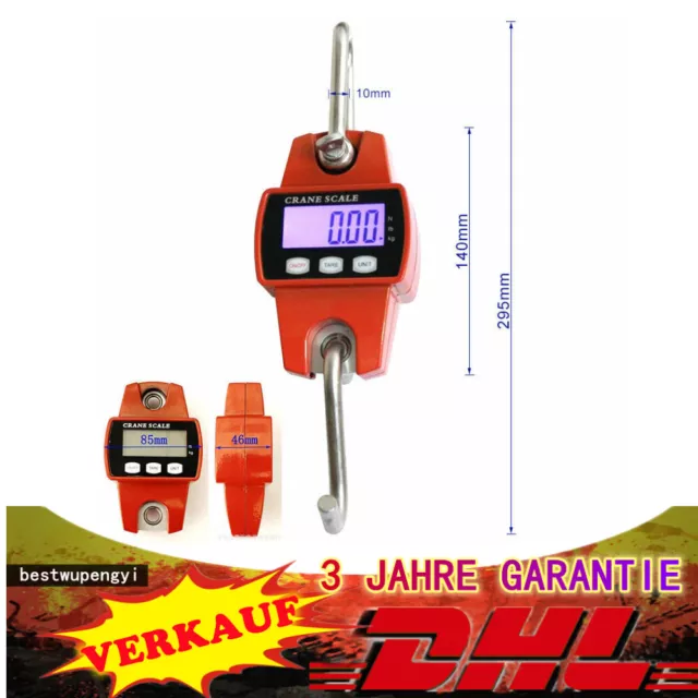 Profi Digital Hängewaage Zugwaage Wildwaage 100g/300Kg Industriewaage Waage DHL