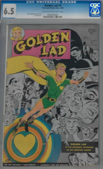 Golden Lad #3- Cgc 6.5  Fine + 1946 Meskin Cvr Art-