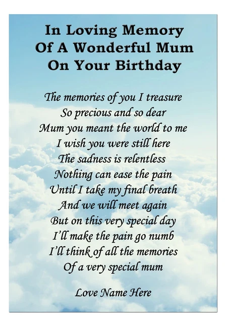 A Very Special Dad On Your Birthday Eorial Graveside Funeral Poe Keepsake Card Includes Free