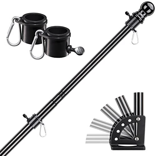 6FT Flag Pole Kit with Bracket Holder Outside House Porch Garage RV Boat Truck