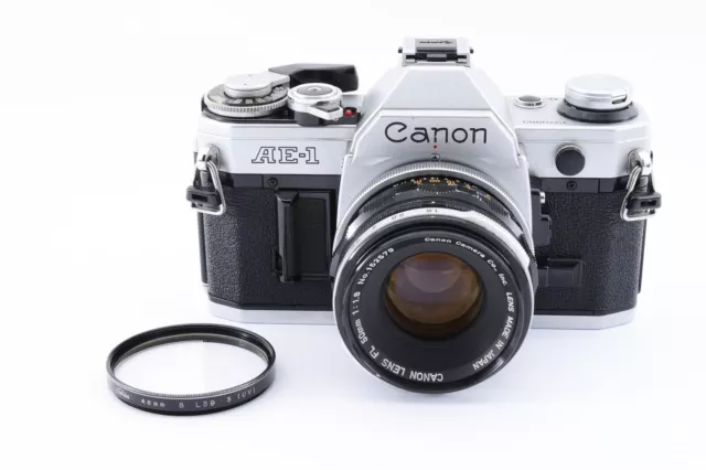 【Near Mint】Canon AE-1 SLR 35mm Film Camera Silver + FL  50mm f/1.8 lens ③
