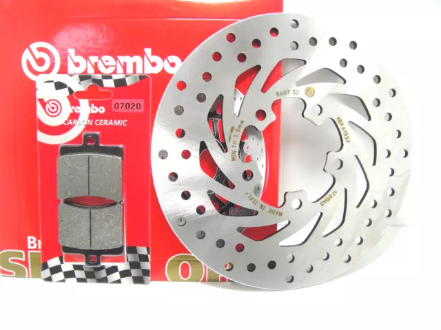 68B40732 Disque Frein Brembo Arrière + Plaquettes Aprilia Scarabeo Gt 200 2001