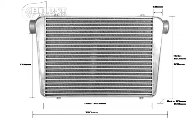 Universal Ladeluftkühler 600x450x100mm - 76mm - Competition 2015