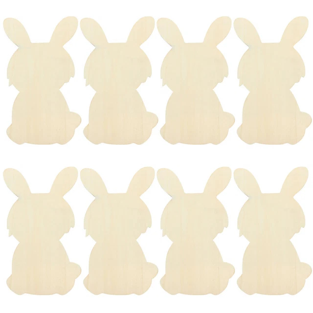 8 Pcs Embellissements D'artisanat De Pâques Lapin Les Copeaux De Bois