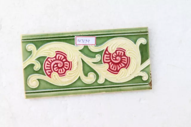 Japan antique art nouveau vintage majolica border tile c1900 Decorative NH4374