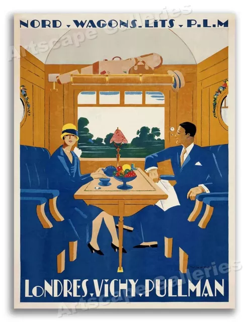 1920s London-Vichy-Pullman Vintage Style French Railway Travel Poster - 24x36
