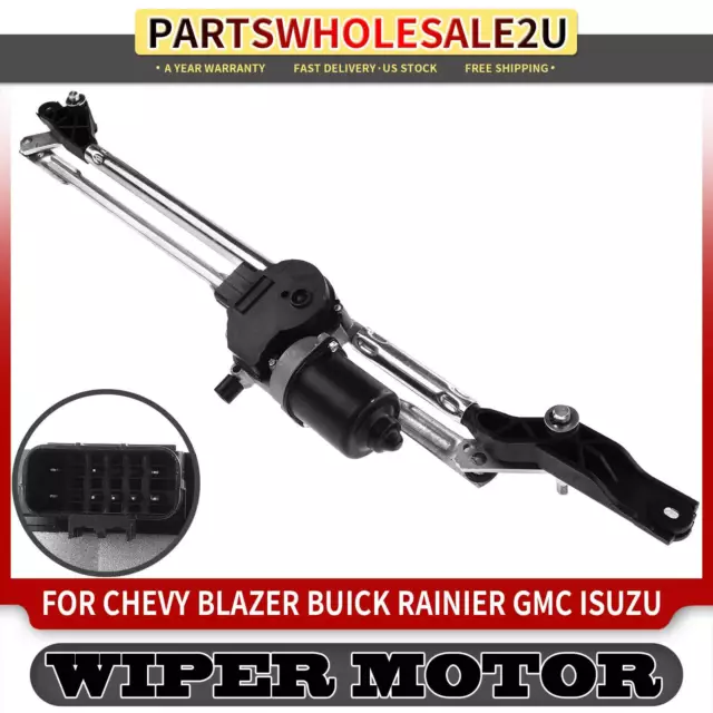 Front Windshield Wiper Linkage & Motor for Buick Rainier Chevy GMC Isuzu Saab