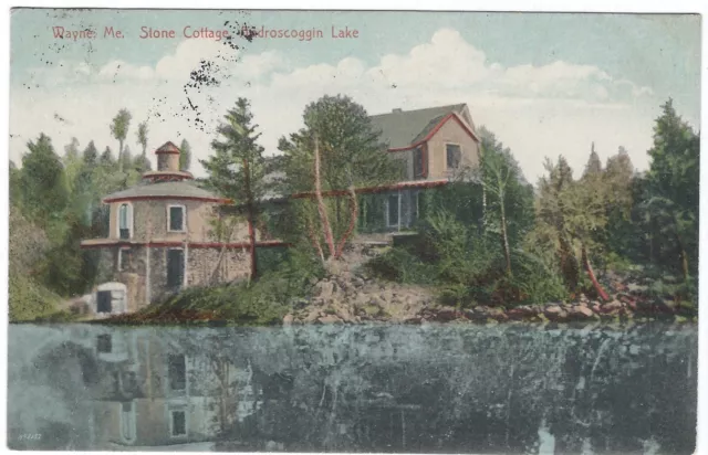 Stone Cottage, Androscoggin Lake, Wayne, Maine Vintage Postcard