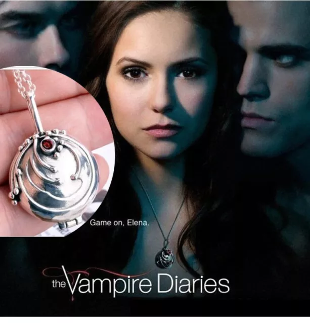 Elegant The Vampire Diaries Elena Gilbert 925 Sterling Silver Locket Necklace