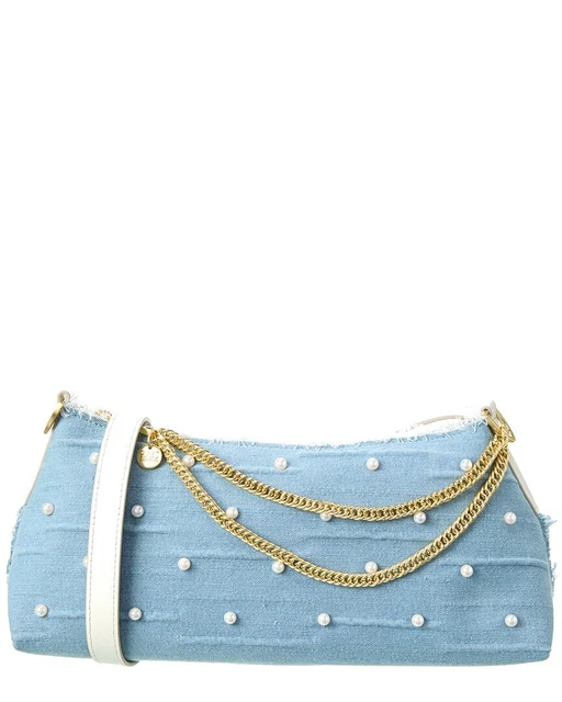 Zac Posen Zip-Top Denim Shoulder Bag Women's Blue