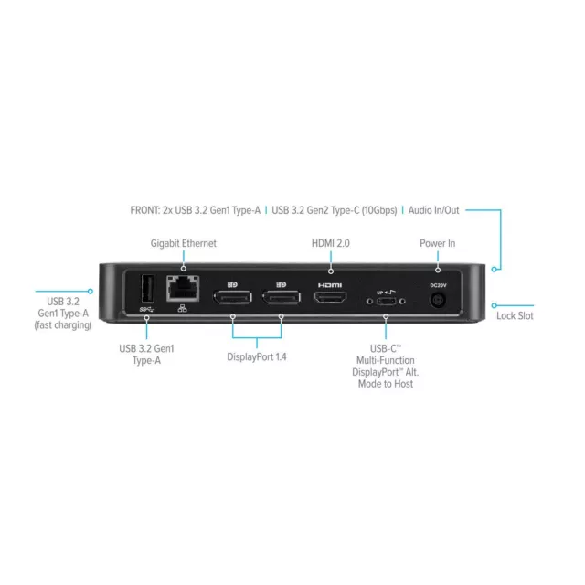 TARGUS USB-C Multi-Function HDMI, 2x DisplayPort avec PowerD