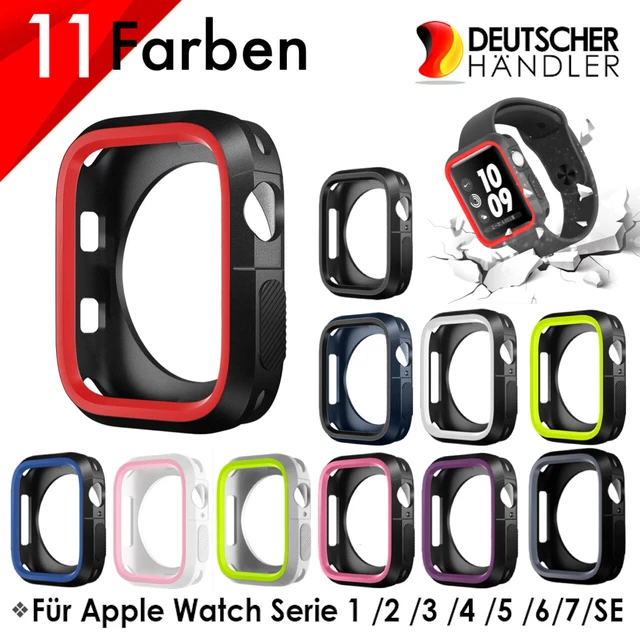 Apple Watch Schutzhülle Serie1 2 3 4 5 6 7 Silikon Hülle TPU Case Displayschutz
