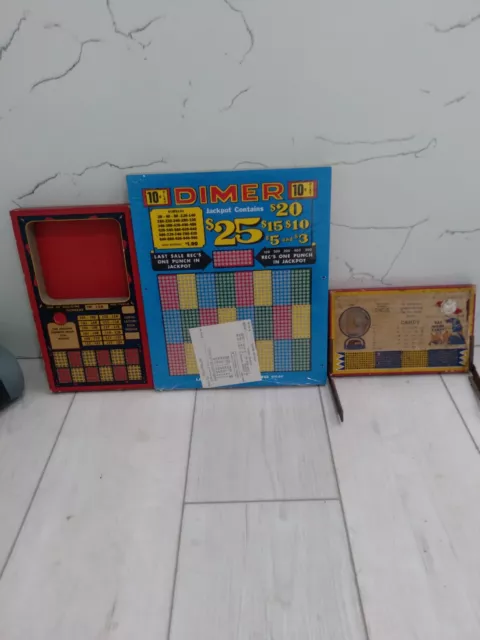 " 3 for 1 " Antique Punch Boards..........Free Shipping!!!!