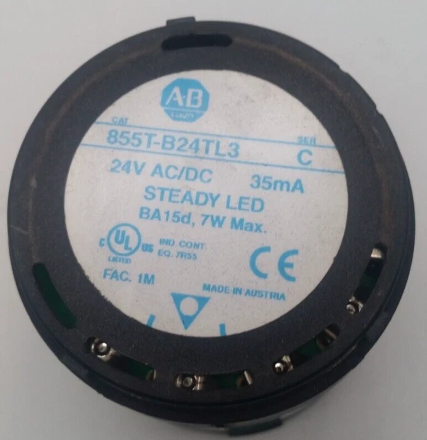 Allen Bradley 855T-B24TL3 24V AC/DC Green Stack Light - Marks on Lenses
